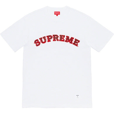 Supreme Plaid Applique S/S Top White