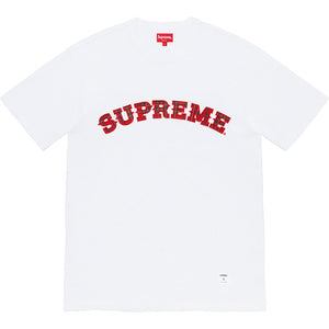 Supreme Plaid Applique S/S Top White