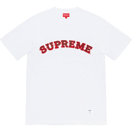 Supreme Plaid Applique S/S Top White