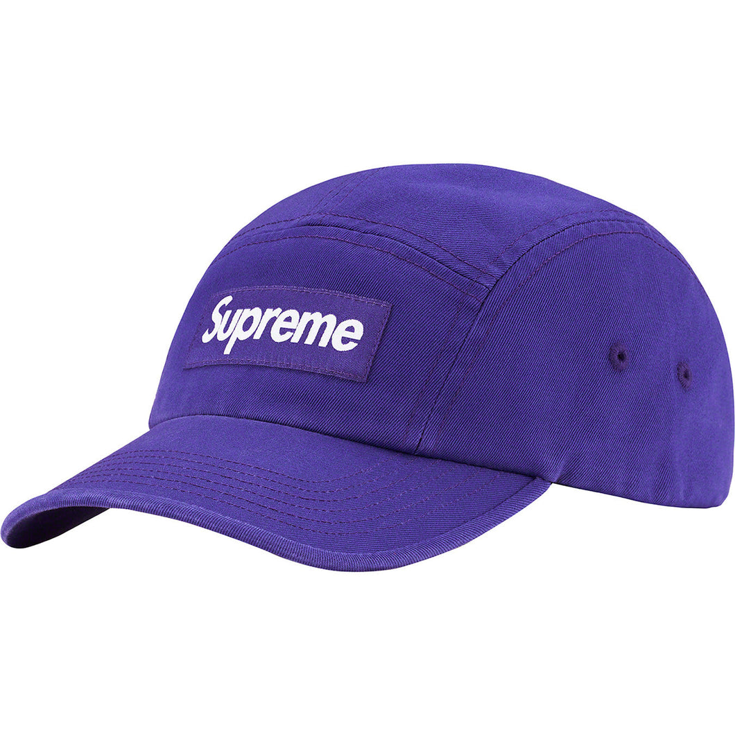 SS23 Supreme Washed Chino Twill Camp Cap Purple