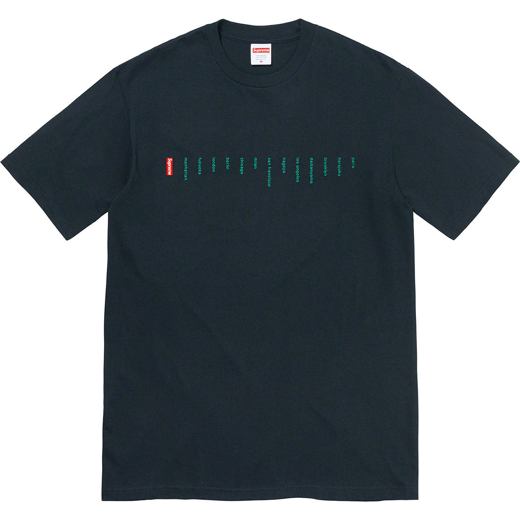 Supreme Location Tee Black Navy