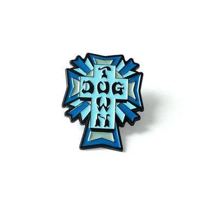 Dogtown Enamel Pin Cross Logo Color Blue
