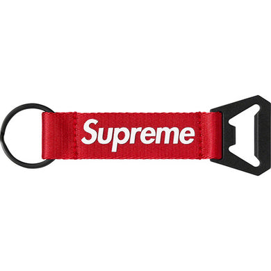 Supreme Bottle Opener Webbing Keychain Red