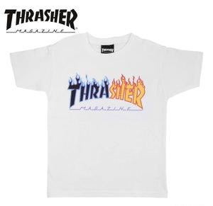 Thrasher Japan Kids Split Flame Logo Tee White