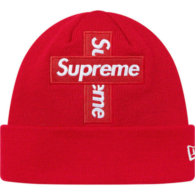 Supreme New Era Cross Box Logo Beanie Red