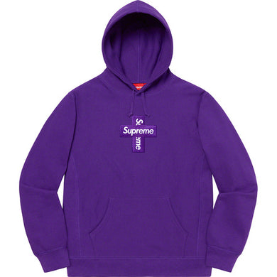 Supreme Cross Box Logo Hooded Sweater Purple