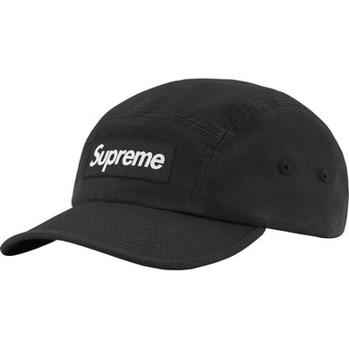 Supreme Washed Chino Twill Camp Cap Black FW22