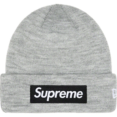 Supreme New Era Box Logo Beanie Heather Grey