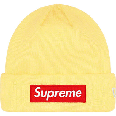 Supreme New Era Box Logo Beanie Pale Yellow