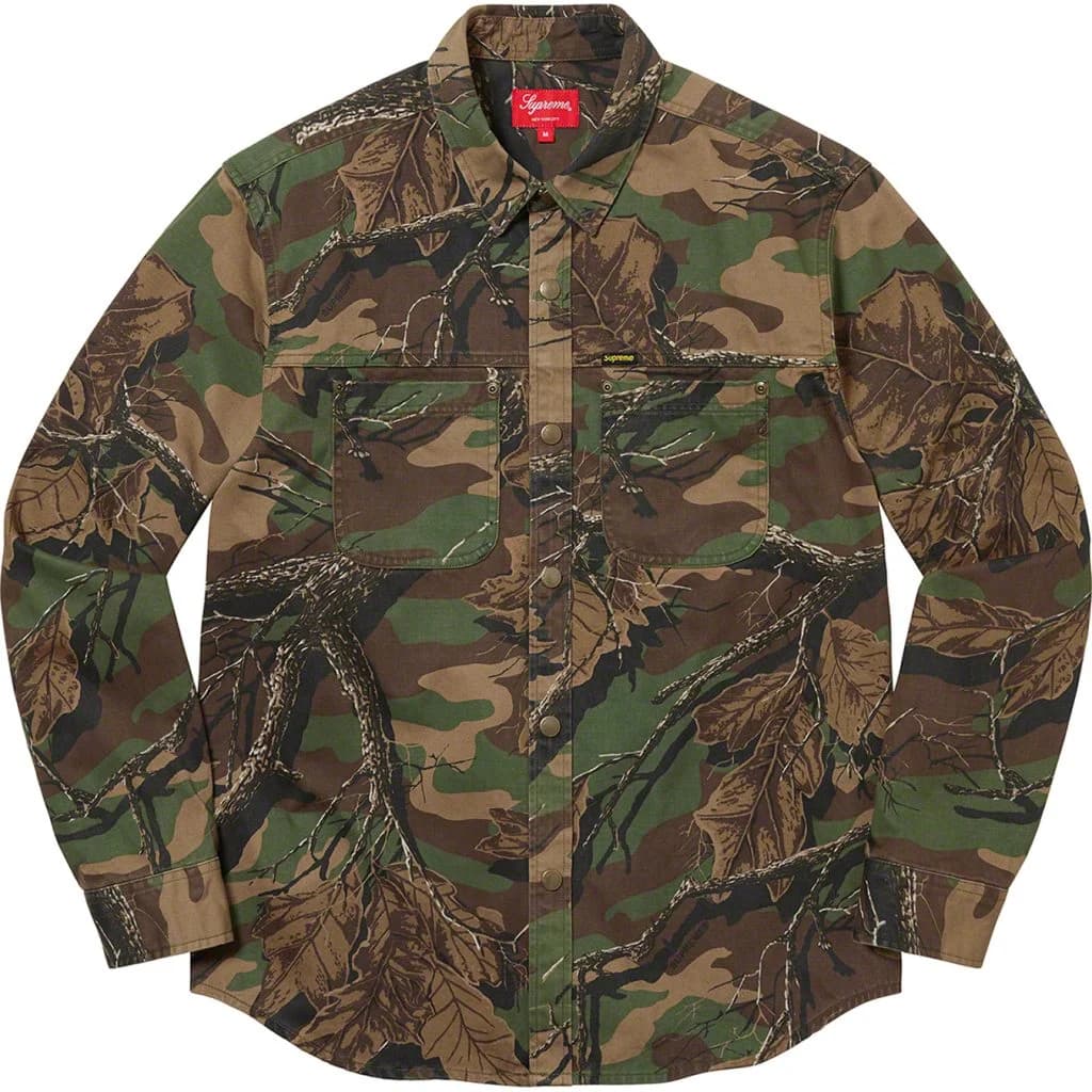 Supreme Snap Work Shirt Branch Woodland Camo