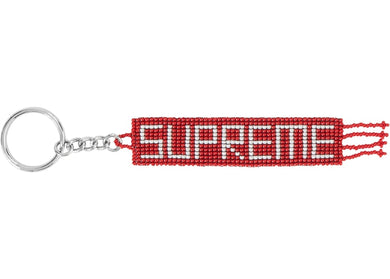 Supreme Beaded Keychain Red