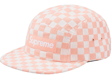 Supreme Checkerboard Camp Cap Peach