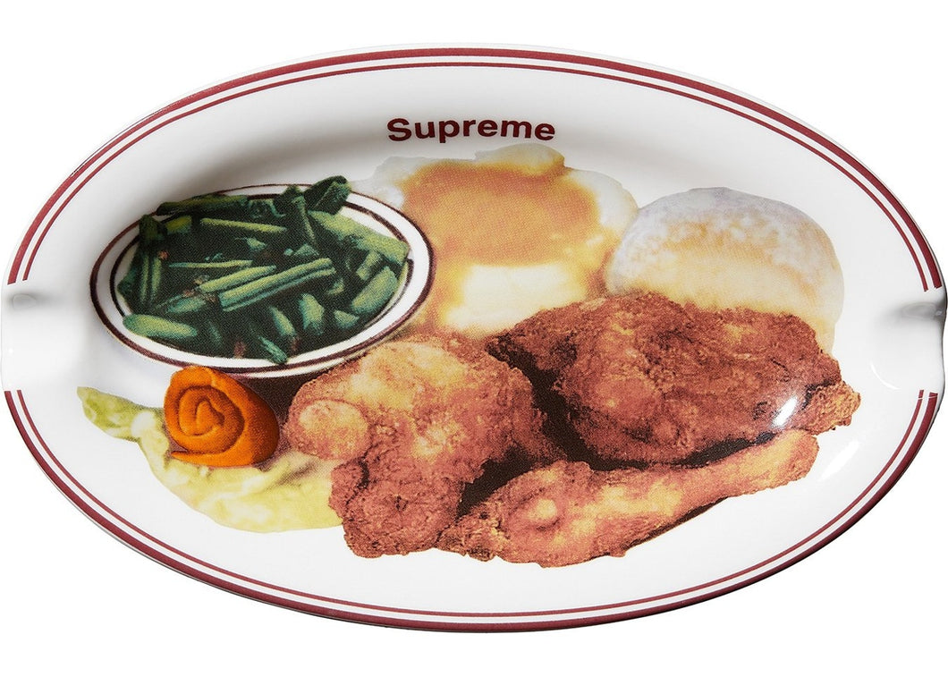 Supreme Chicken Dinner Plate Ashtray White