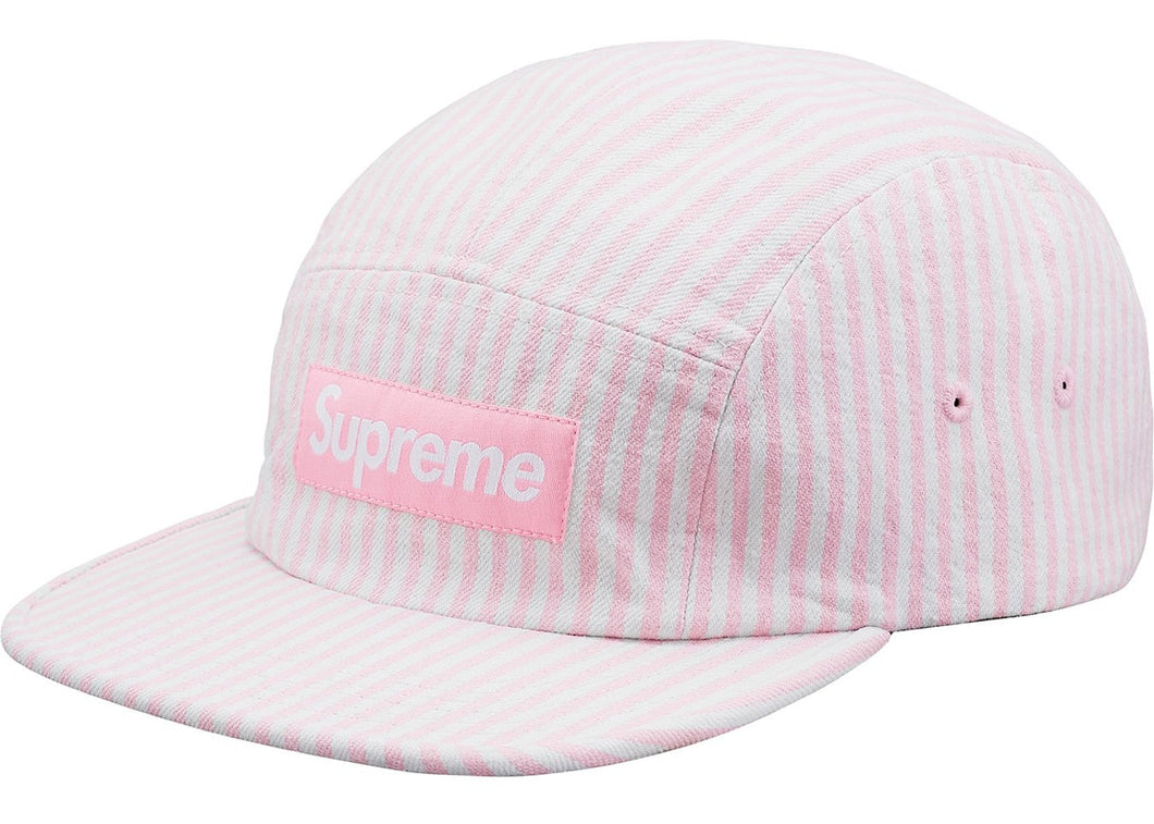 Supreme Denim Camp Cap Pink Stripe