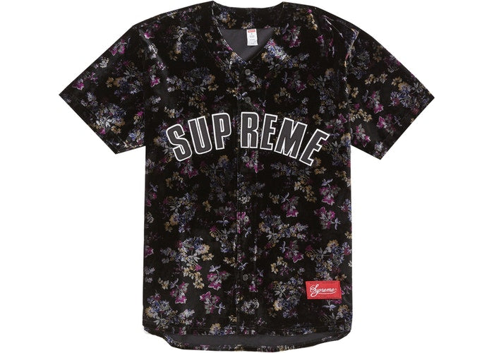 Supreme Floral Baseball Jersey Black