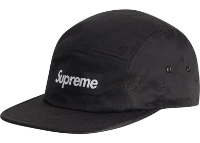 Supreme Jacquard Logos Twill Camp Cap Black