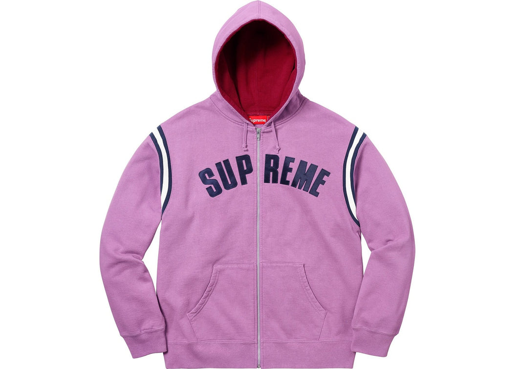 Supreme Jet Sleeve Zip Up Hooded Sweatshirt Purple