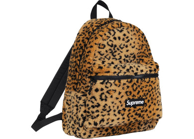 Supreme Leopard Fleece Backpack Brown