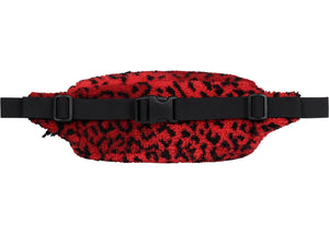 Supreme Leopard Fleece Waist Bag Red