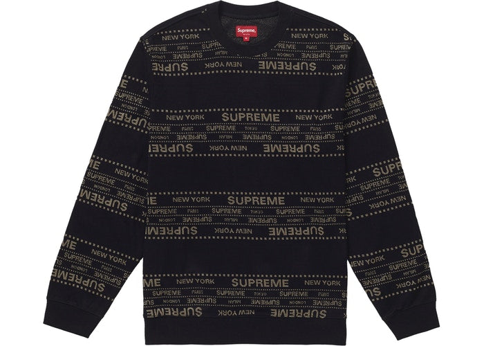 Metallic Jacquard Crewneck (Black)