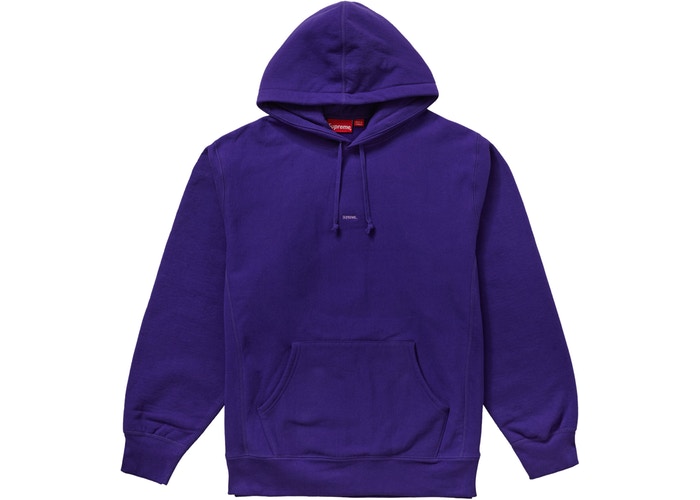Supreme Micro Logo Hooded Sweatshirt Purple