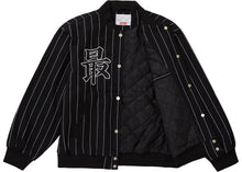 Pinstripe Varsity Jacket (Black)