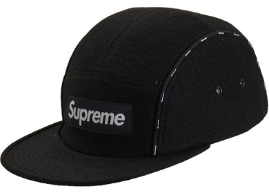 Supreme Pique Piping Camp Cap Black