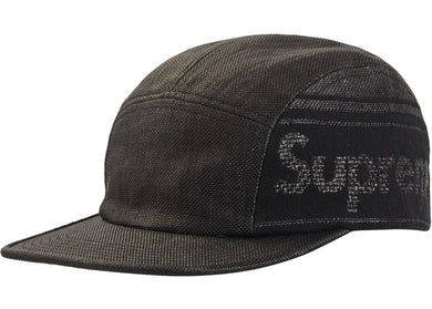 Supreme Raffia Woven Logo Camp Cap Black