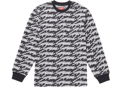 Signature Script Logo L/S Pocket Tee (Black)
