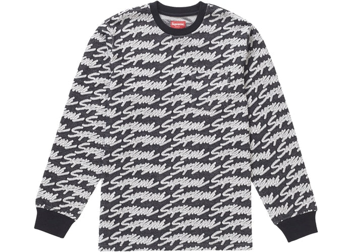 Signature Script Logo L/S Pocket Tee (Black)