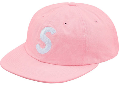 Supreme Washed Chambray S Logo 6-Panel Pink