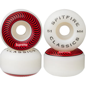 Supreme Spitfire Classic Wheels (Set Of 4) Red 51mm
