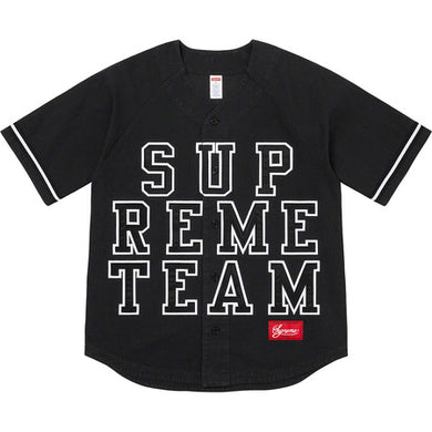 Supreme denim Baseball Jersery Black