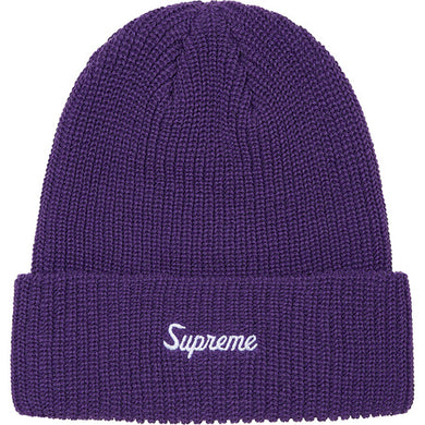Supreme Loose Gauge Beanie Purple