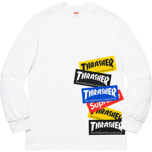 Supreme Thrasher Multi Logo L/S Tee White