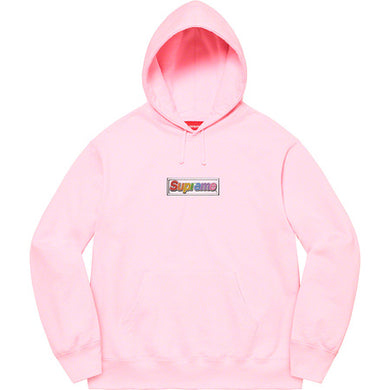 Supreme Bling Box Logo Hooded Sweatshirt Pink