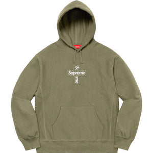 Supreme Cross Box Logo Hooded Sweater Olive
