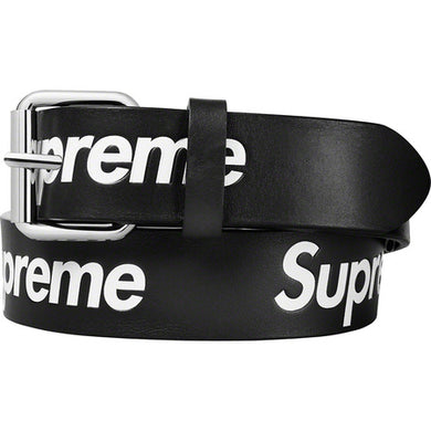 Supreme Repeat Leather Belt Black