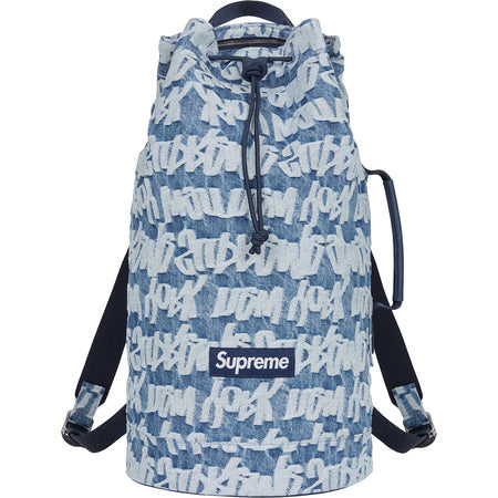 Supreme Fat Tip Jaquard Denim Backpack Blue