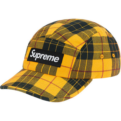 Supreme Washed Chino Twill Camp Cap (FW20) Yellow Tartan