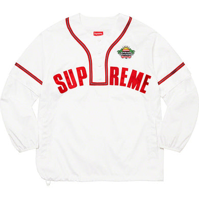 Supreme Snap-Off Sleeve L/S Baseball Top White