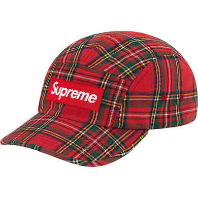 Supreme Washed Chino Twill Camp Cap (FW20) Red Tartan