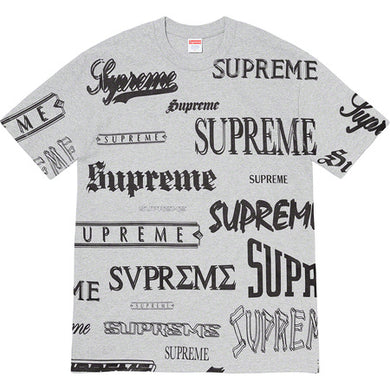 Supreme Multi Logo Tee Grey