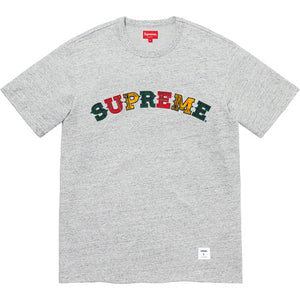 Supreme Plaid Applique S/S Top Heather Grey